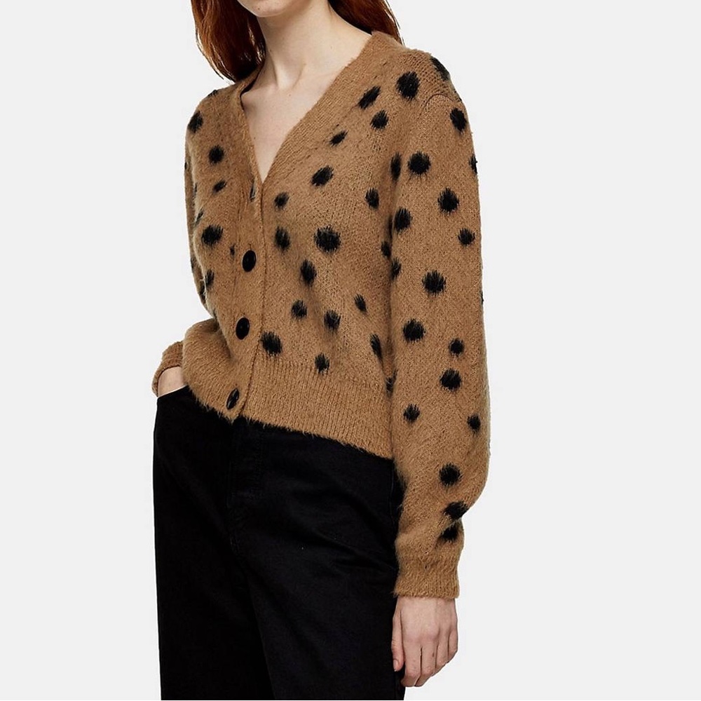 TOPSHOP MIXED SPOT CARDIGAN
